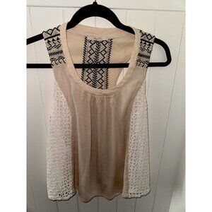 Women’s MISS ME Sleeveless Tank Top With Embroidery and Lattice Sides - Small